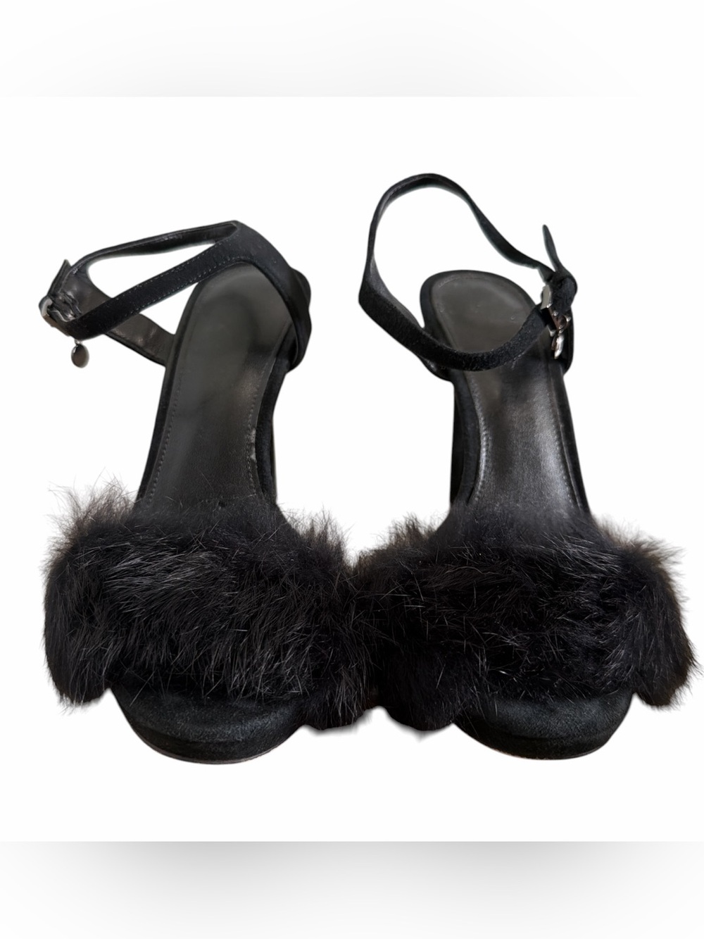 MICHAEL Michael Kors Black Fur Strap Sandals